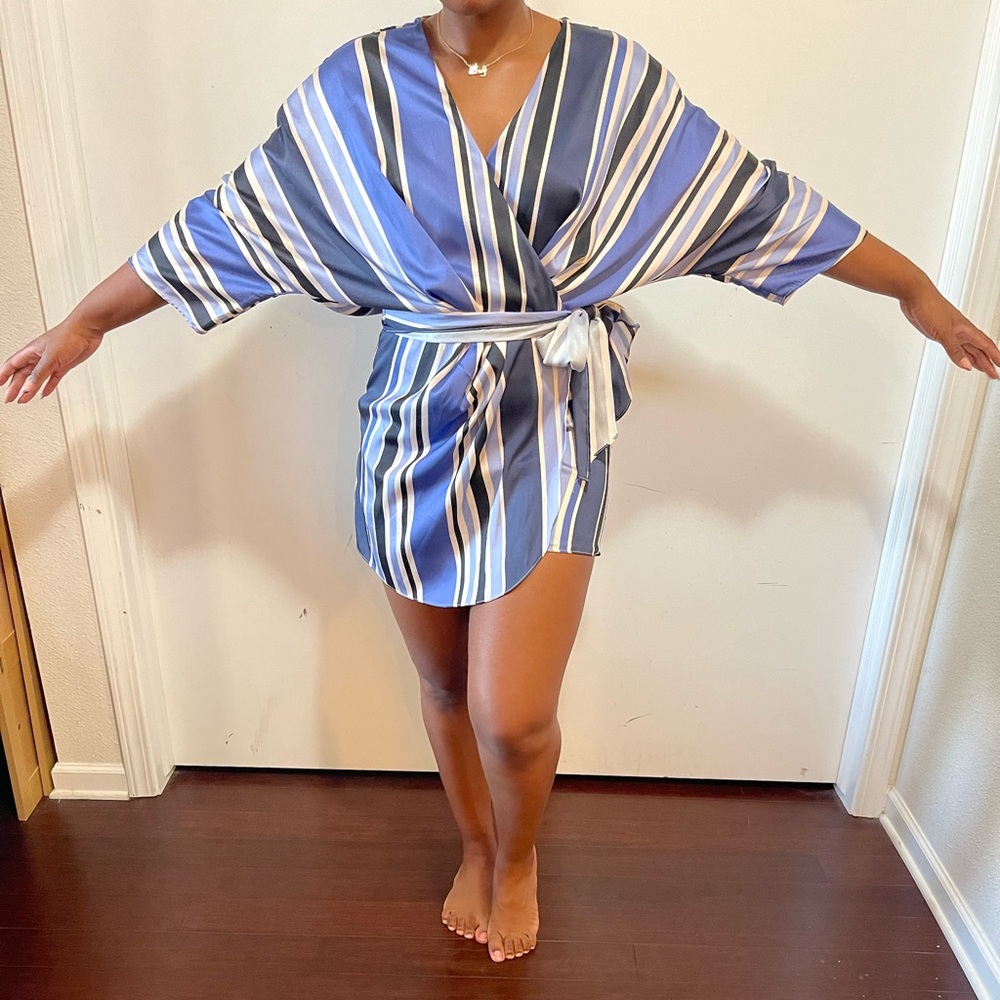 Zara striped jumpsuit dress